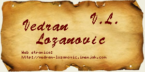 Vedran Lozanović vizit kartica